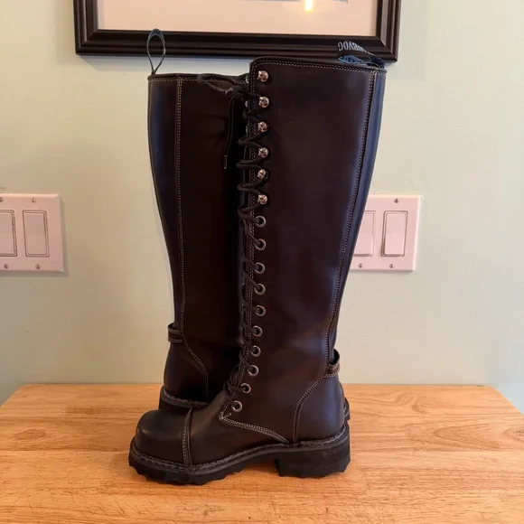 Fluevog Jessamy Knee-High Lace-Up Boots Size 6.5 - Picture 6 of 15